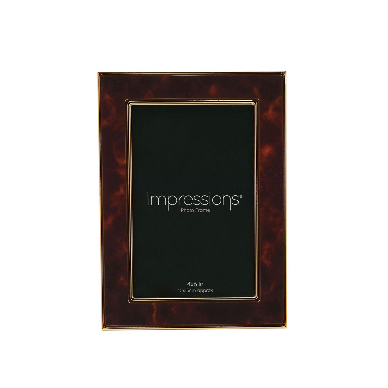 The Impressions Gold Tone Photo Frame - 4" x 6" offers a stunning showcase for photographs or artwork.