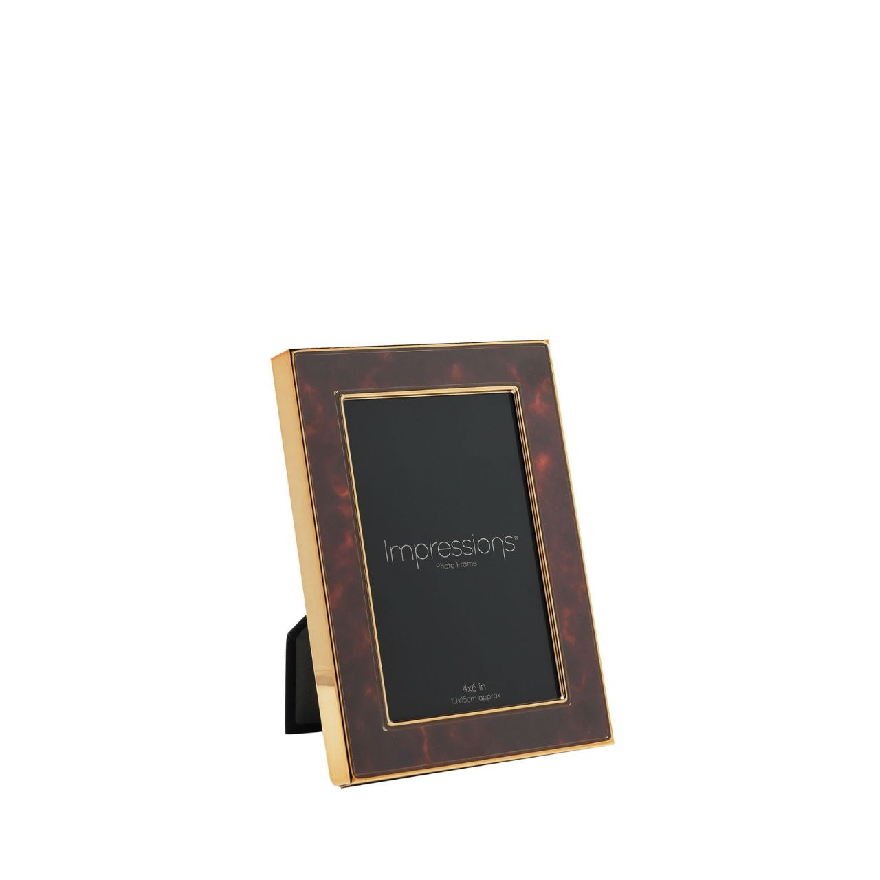 The Impressions Gold Tone Photo Frame - 4" x 6" offers a stunning showcase for photographs or artwork.