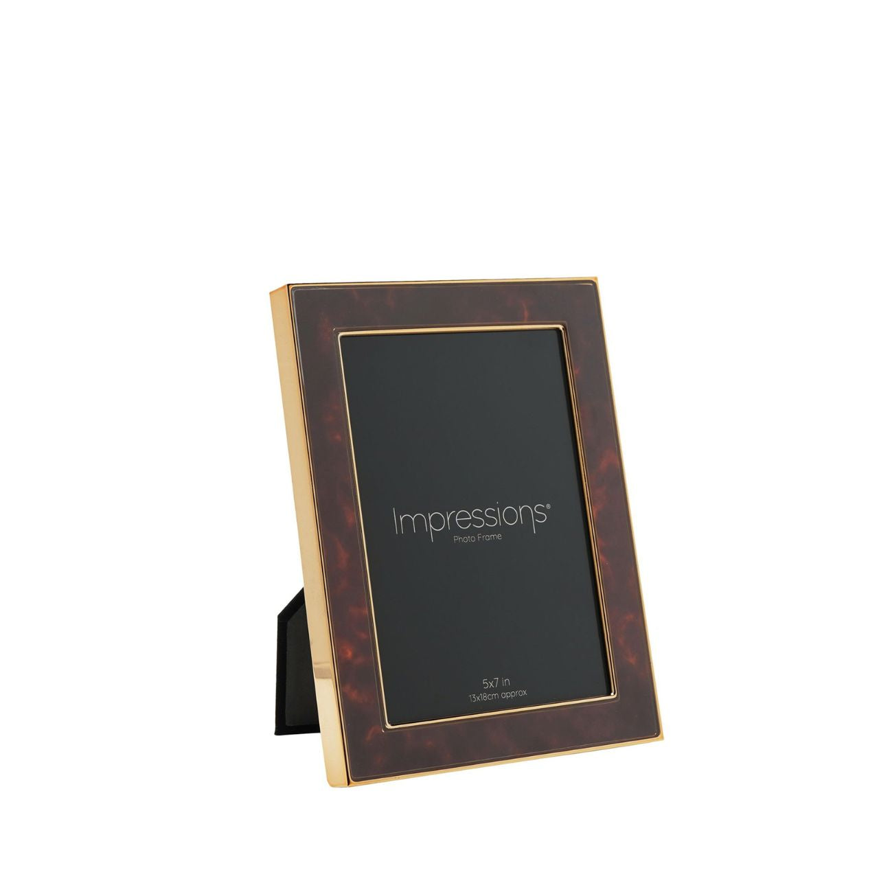 The Impressions Gold Tone Photo Frame 5" x 7" offers a stunning showcase for photographs or artwork.