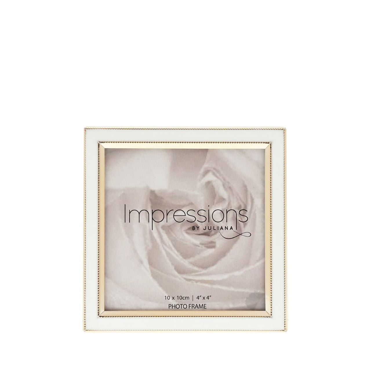 Gold & White Epoxy Photo Frame 4" x 4"  A gold and white photo frame.  This elegant frame is testament to the saying that good things come in small packages.