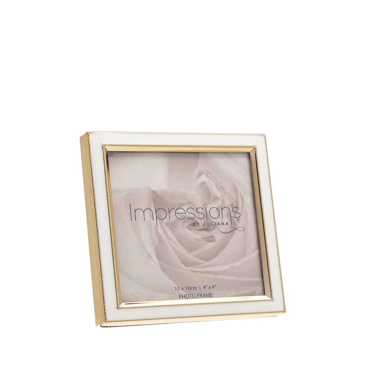 Gold & White Epoxy Photo Frame 4" x 4"  A gold and white photo frame.  This elegant frame is testament to the saying that good things come in small packages.