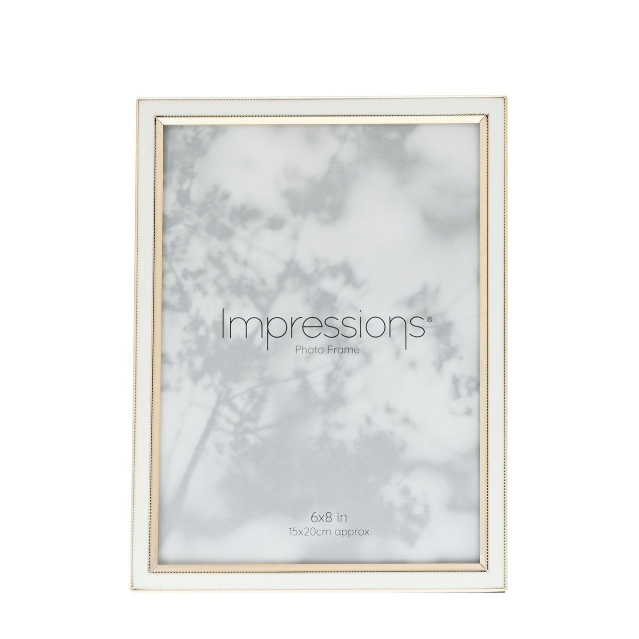 Gold & White Epoxy Photo Frame 6" x 8"  A gold and white epoxy photo frame.  This dazzling frame adds instant style to the home and perfectly frames photographs.
