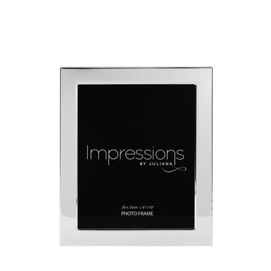 Impressions Silver Plated Photo Frame 8" x 10"  A beautifully simple silver plated photo frame from IMPRESSIONS by Juliana. The frame measures 10" x 12". For picture size 8" x 10"