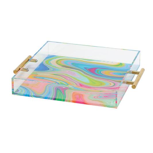 In the Groove Tray  Artist, designer and art influencer, Jessi Raulet, is known for her colourful and bold designs. Entertain in style with this electric hued acrylic tray. Comes gift packaged.