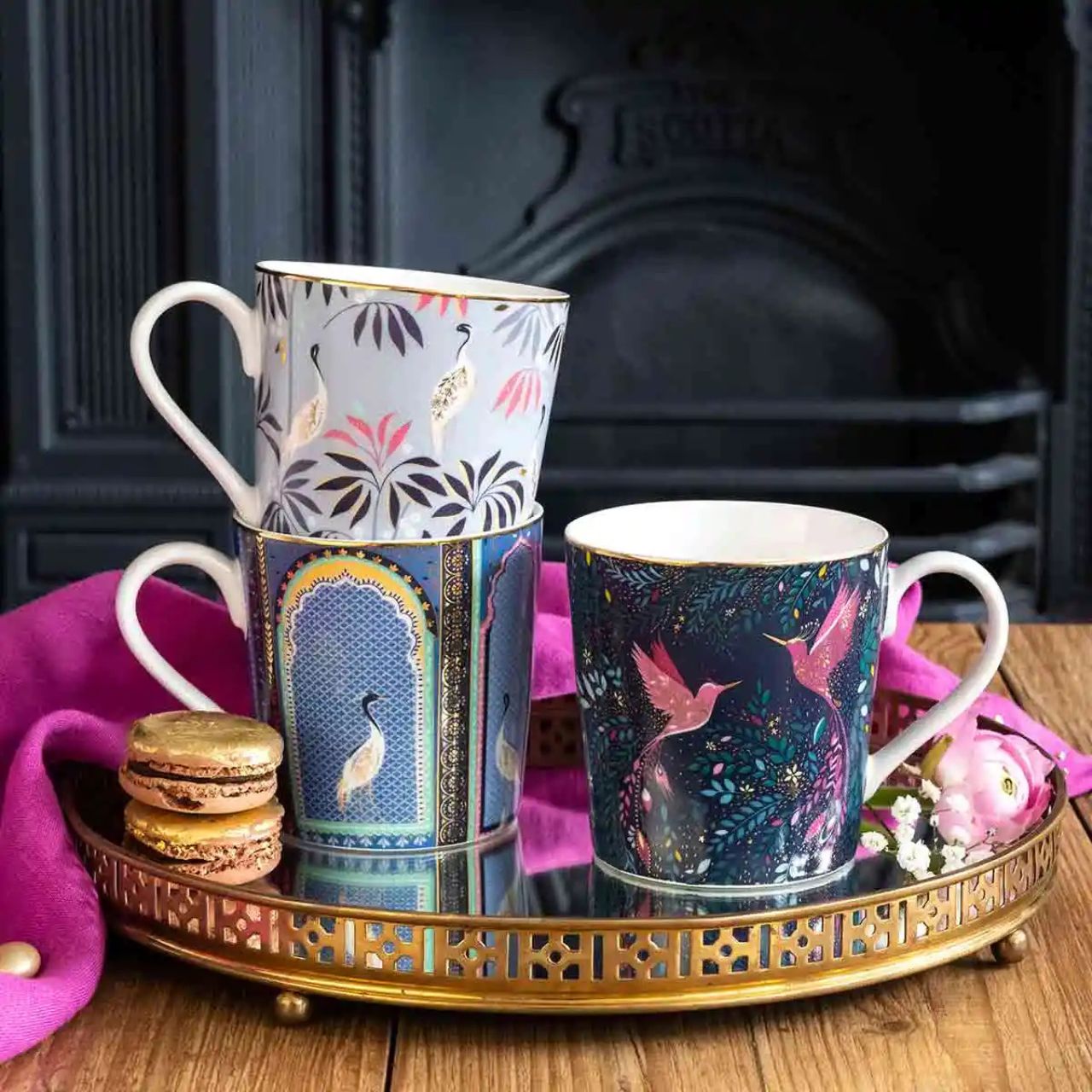 A beautiful fine china mug that exudes elegance and opulence