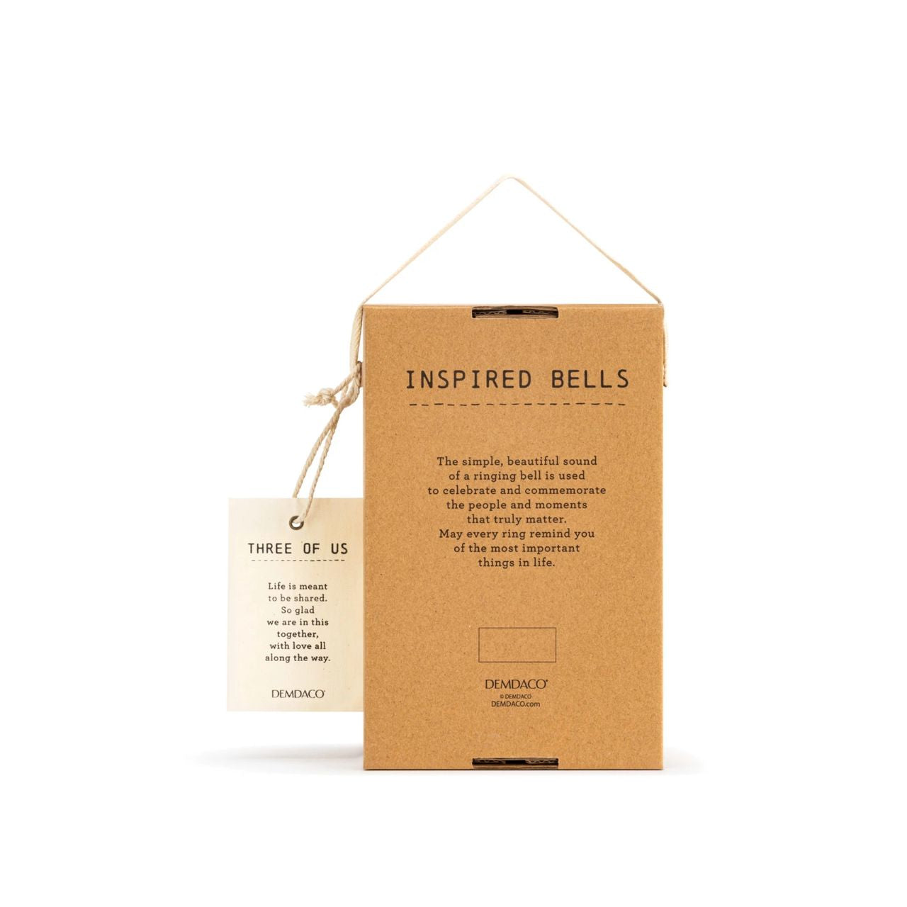 The Inspired Bell Three of Us are beautifully handcrafted bells that make the perfect gift for a friend or loved one. The natural aesthetic and light color pallet is perfect for any home. Bring some inspiration into your own home or gift it to a loved one.