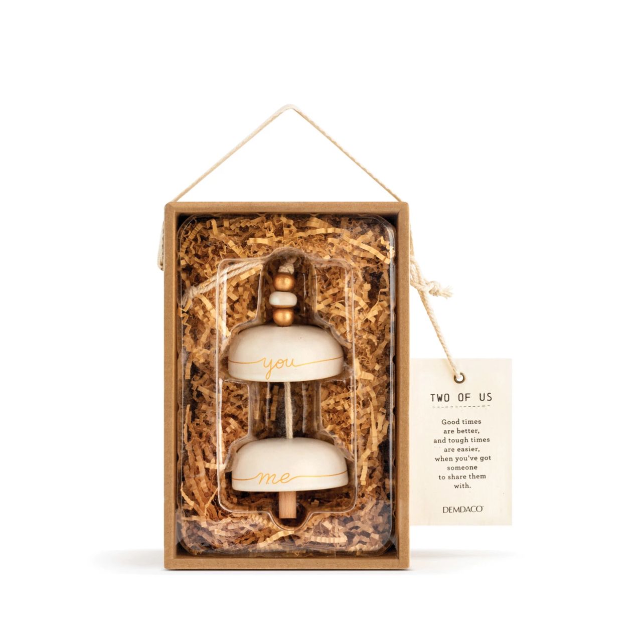 The Inspired Bell Two of Us is a beautifully handcrafted bell that makes the perfect gift for a friend or loved one. The natural aesthetic and light colour pallete is perfect for any home. Bring some inspiration into your own home or gift it to a loved one.