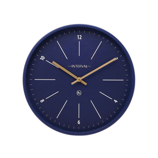 The white numerals create a sharp contrast against the navy background, enhancing visibility and adding a contemporary flair to the overall design.