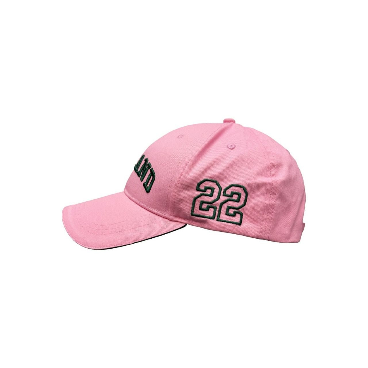 A playful baseball cap in pink and green with Ireland styling. Comfortable cotton construction throughout the day. A fun twist on a classic.
