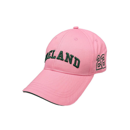 A playful baseball cap in pink and green with Ireland styling. Comfortable cotton construction throughout the day. A fun twist on a classic.