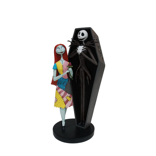 Celebrate your love for this timeless, haunting tale with a figurine that represents both the romance and spookiness of Jack and Sally's journey. Perfect cast stone figurine for Disney and Nightmare Before Christmas fans.