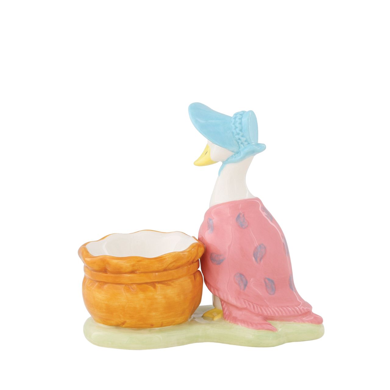 Peter Rabbit Jemima Puddle-Duck Egg Cup  Serve your morning eggs in style with our unique and charming Jemima Puddle-duck egg cup, because regular egg cups aren't all they're cracked up to be... This beautiful Beatrix Potter egg cup has been made from sturdy ceramic and makes the ideal collector's piece or gift.
