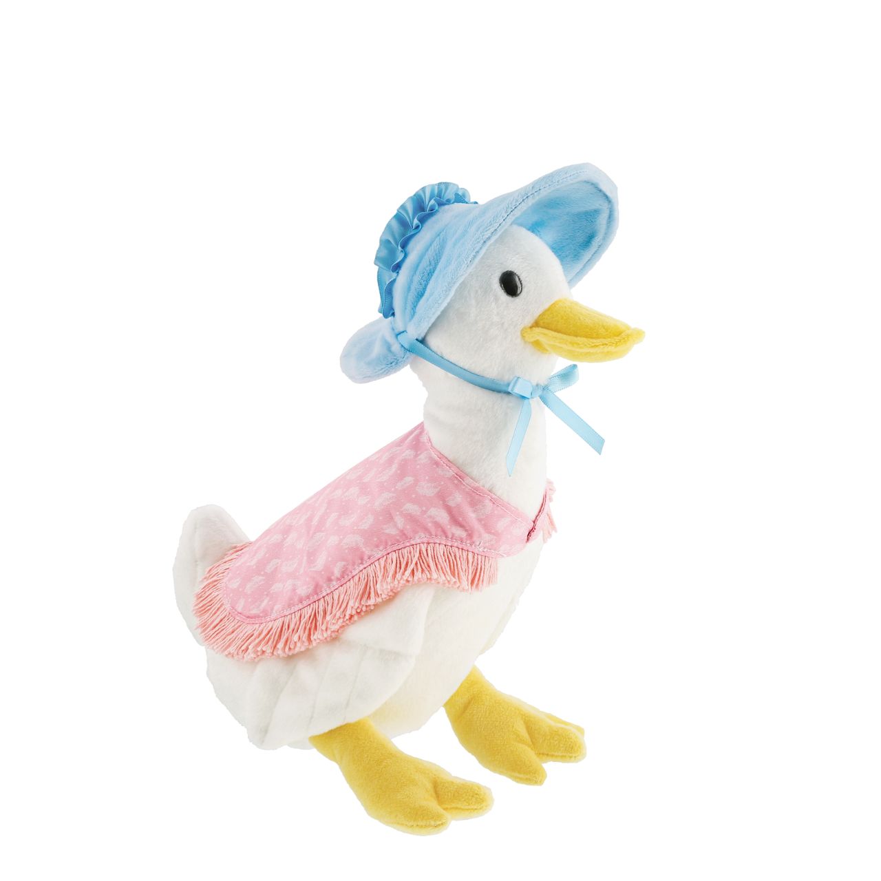 Jemima Puddle-Duck Large Peter Rabbit Collection  This Jemima Puddle-Duck soft toy is made from beautifully soft fabric and is dressed in clothing exactly as illustrated by Beatrix Potter,With her signature beautiful bonnet and shawl. The Peter Rabbit collection features the much loved characters from the Beatrix Potter books and this quality and authentic soft toy is sure to be adored for many years to come