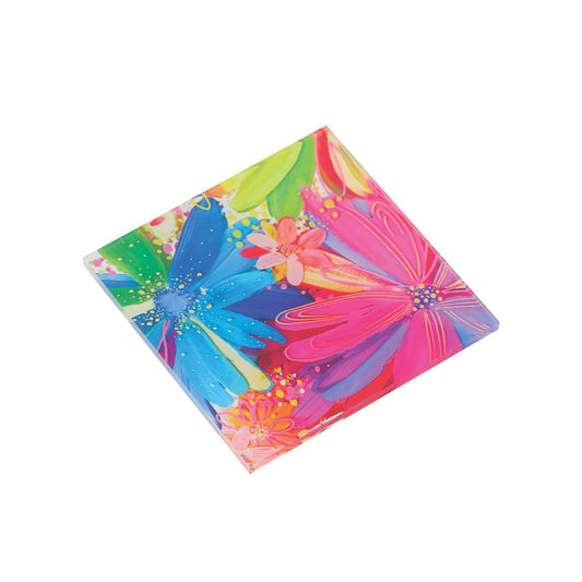 Jessi Raulet Garden & Groove Coaster Set of 4 by Etta Vee  Artist, designer and art influencer, Jessi Raulet, is known for her colourful and bold designs. Keep the table clean and cool with these absolutely electric hued acrylic coasters. These come in their on gift box making a great gift for a first home or even a self purchase.