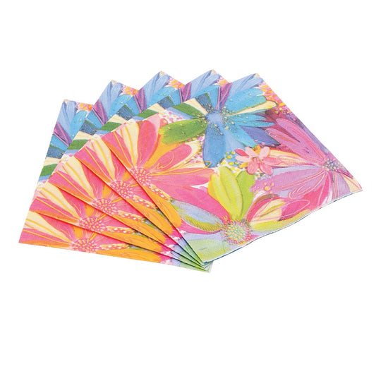 Jessi's Garden Napkins by Etta Vee  Artist, designer and art influencer, Jessi Raulet, is known for her colourful and bold designs. Entertain in style with these vibrant paper napkins. Each pack contains 20 napkins, ideal for bringing some colour to your next cocktail party or picnic.