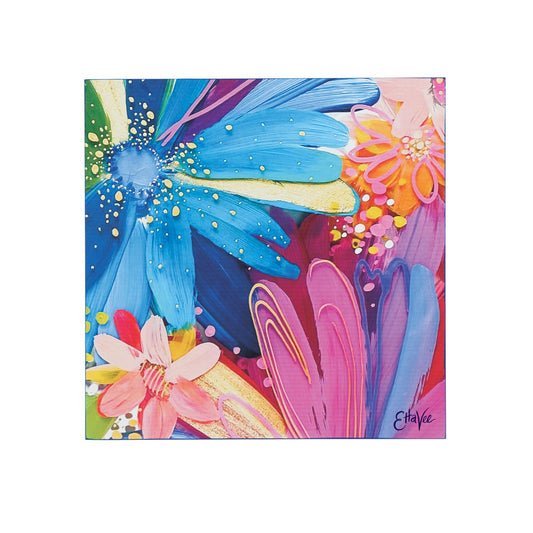 Medium Jessi's Garden Wall Art by Etta Vee  Artist, designer and art influencer, Jessi Raulet, is known for her colourful and bold designs. Add some good vibes to your space with this wall art. This can be freestanding on a desk or shelf and also has option for wall hanging.
