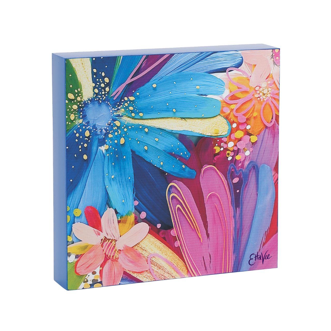 Medium Jessi's Garden Wall Art by Etta Vee  Artist, designer and art influencer, Jessi Raulet, is known for her colourful and bold designs. Add some good vibes to your space with this wall art. This can be freestanding on a desk or shelf and also has option for wall hanging.