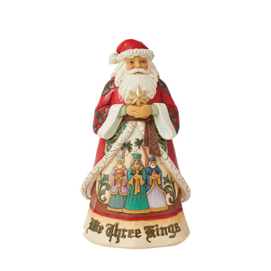 Heartwood Creek - We Three Kings 17th Annual Song Santa Figurine  Designed by award winning artist Jim Shore as part of the Heartwood Creek Christmas Collection, hand crafted using high quality cast stone and hand painted, this Santa - We Three Kings figurine is perfect for the Christmas season.
