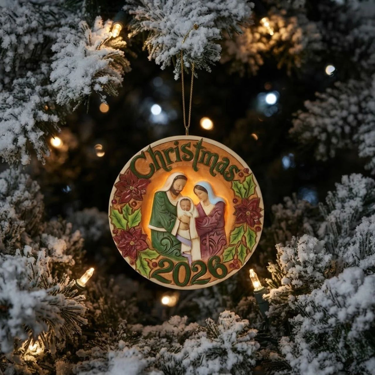 Dated for 2026, this figurine makes a meaningful addition to your yearly traditions or a thoughtful gift to mark the special year. Jim Shore's unique folk-art style shines through in the intricate rosemaling details, the gentle expressions of the figures, and the rich, warm colours that evoke a sense of nostalgia and comfort.