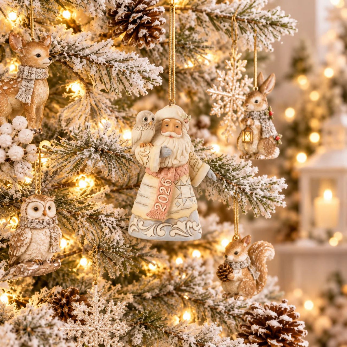 Bring the warmth and wonder of Christmas into your home with the Heartwood Creek by Jim Shore Woodland Dated Santa Hanging Ornament. This hanging ornament not only serves as a stunning decorative item but also as a memorable keepsake.