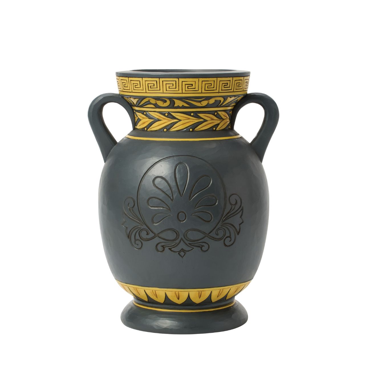 This bold Jim Shore design depicts Hercules in the style of ancient Greek pottery. With intricate storytelling and striking details, this inspired vase honours the legendary hero and Disney's timeless tale of strength and heart.