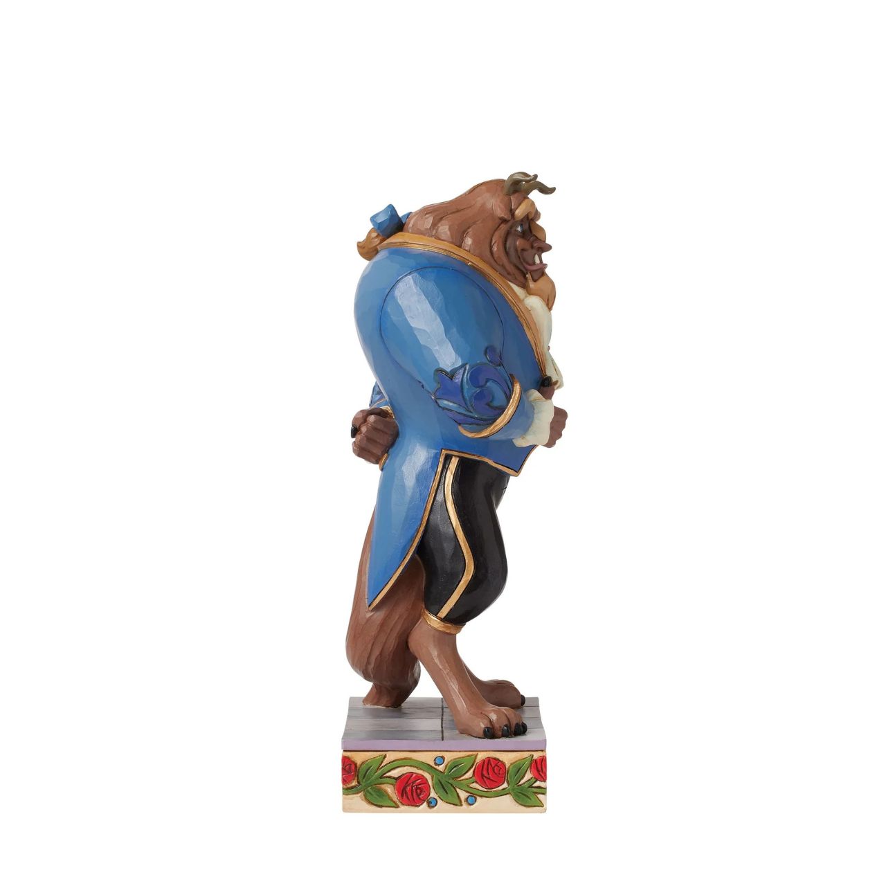 Smartly dressed and looking every bit the Prince he is underneath, the Beast is ready for his dance with Belle. Taken from the iconic Disney Beauty and the Beast film, this piece is a perfect addition to any fans collection, either by himself or paired with any of the Belle figurines from the Disney Traditions by Jim Shore collection.