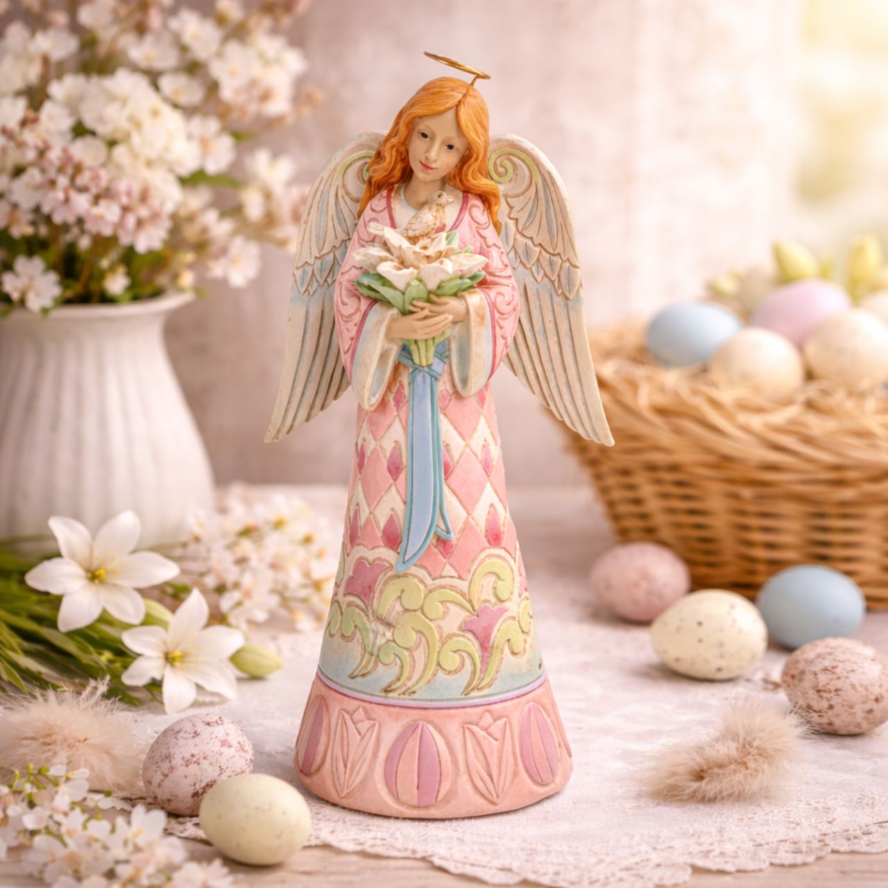 クリスマス ジムショア 天使の置物 Red Christmas Angel Figurine