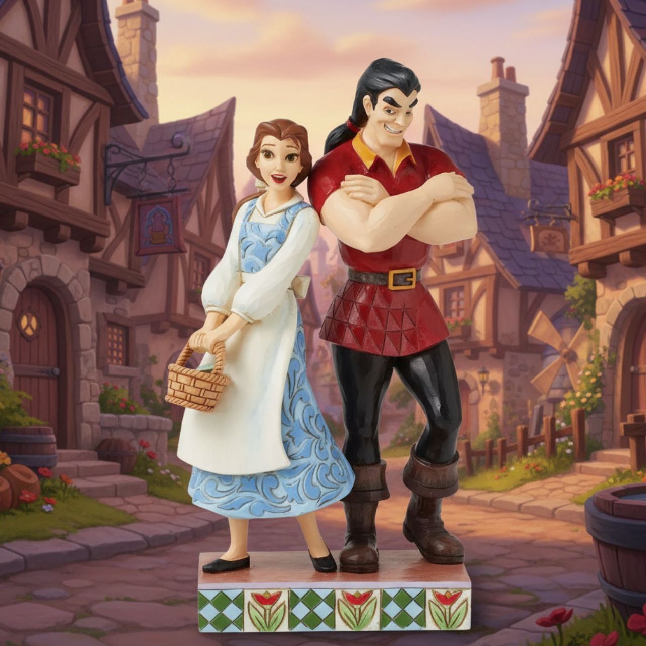 The villain of the tale with the beauty. This exciting Belle and Gaston figurine showcases two very different characters from Beauty and the Beast. Comes in fully branded package.