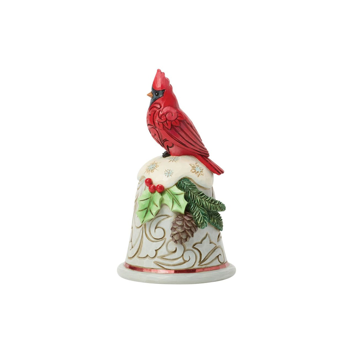 Bring the enchantment of the forest into your home with the Heartwood Creek Cardinal Bell Pint, a delightful creation by renowned artist Jim Shore.