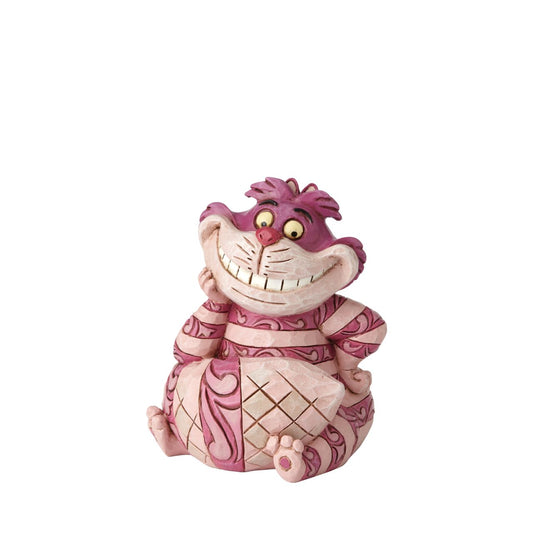 The mysterious Cheshire Cat from the Disney classic film Alice in Wonderland shows off his large smile in this mini figurine. Designed by Jim Shore for Disney Traditions now available in the mini collection.