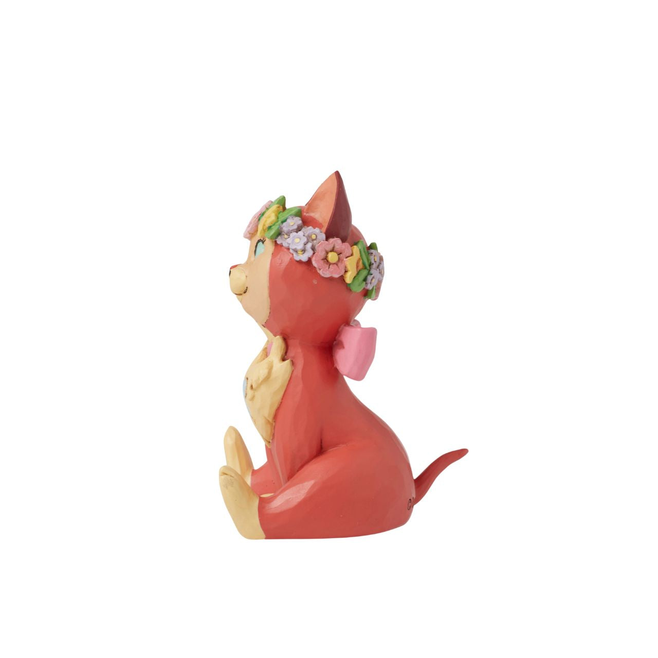 Alice in Wonderlands precious little kitten Dinah is now part of the Disney Traditions by Jim Shore family. Wearing a sweet flower crown atop her head, she is the perfect addition to any Disney collection or as a gift for cat lovers.