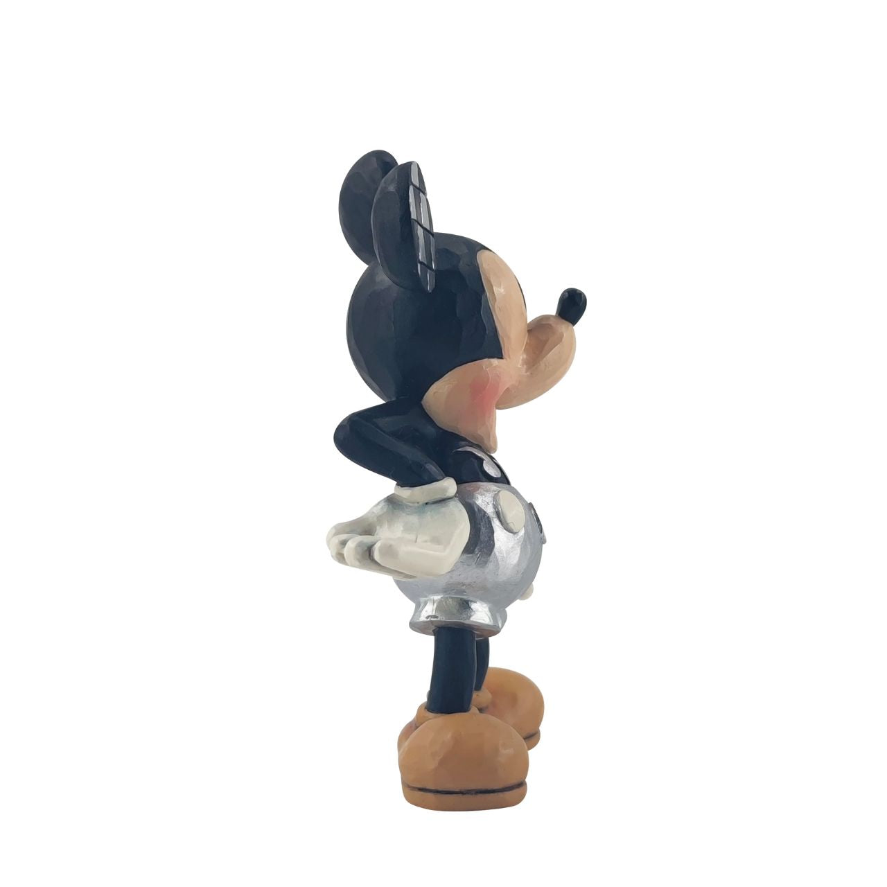 Disney 100 Years of Mickey Mouse Figurine by Jim Shore  Introducing the Disney 100 Mickey Mouse Figurine, a must-have for any Disney fan and collector. This exquisite figurine features the iconic Mickey Mouse in his classic pose, with a big grin and hands on his hips. Crafted with exceptional attention to detail, this figurine is made from high-quality cast stone, ensuring durability and longevity.