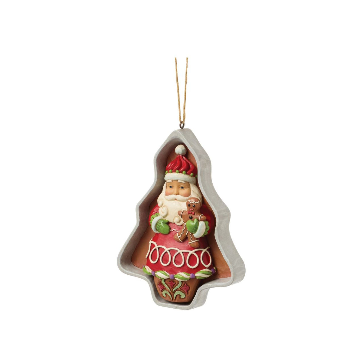 Enhance your Christmas collection with this Heartwood Creek Santa Cookie Cutter figurine by Jim Shore.