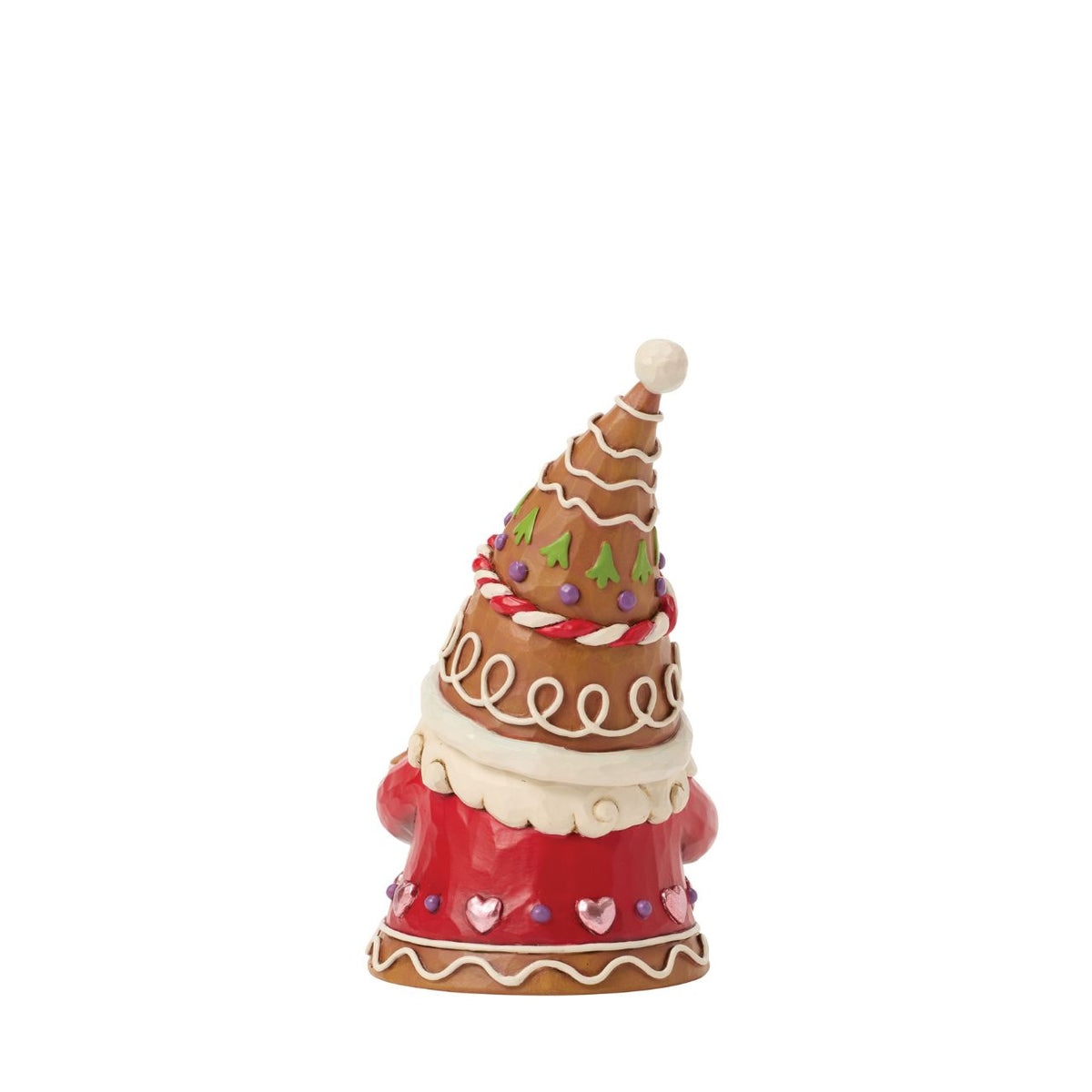 Full of charm, this gingerbread gnome stands proudly with a candy-powered train. Jim Shore's detailing adds warmth and character, turning a playful scene into a treasured holiday memory. Perfect for lovers of gnomes and gingerbread alike.