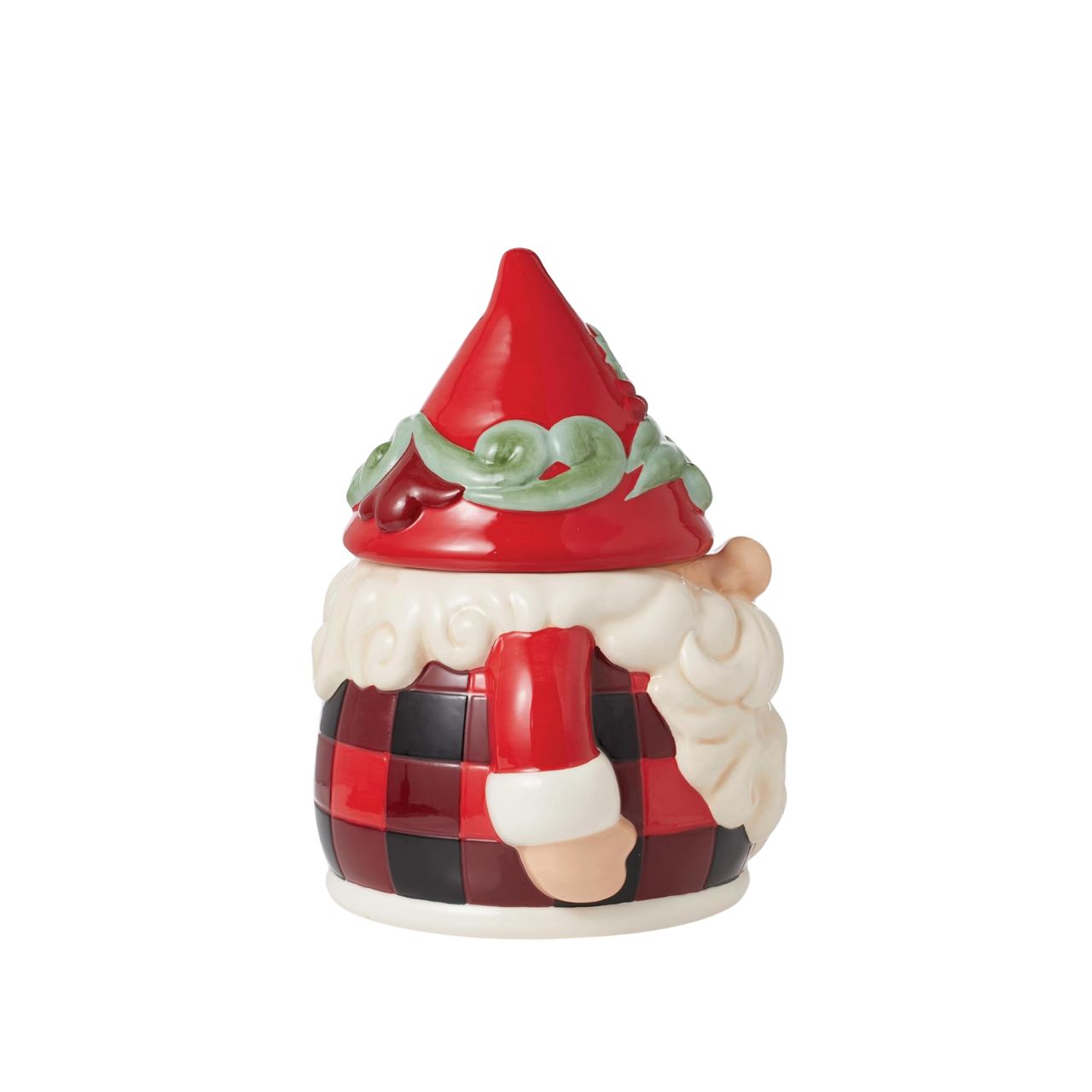 No one knows gnomes like Jim Shore! Creating yet another gorgeous guardian, Jim Shore has put a playful spin on Christmas. This Holiday Glen holiday gnome doubles as a cookie stash jar and features a gnome who may or may not want to steal your cookies.