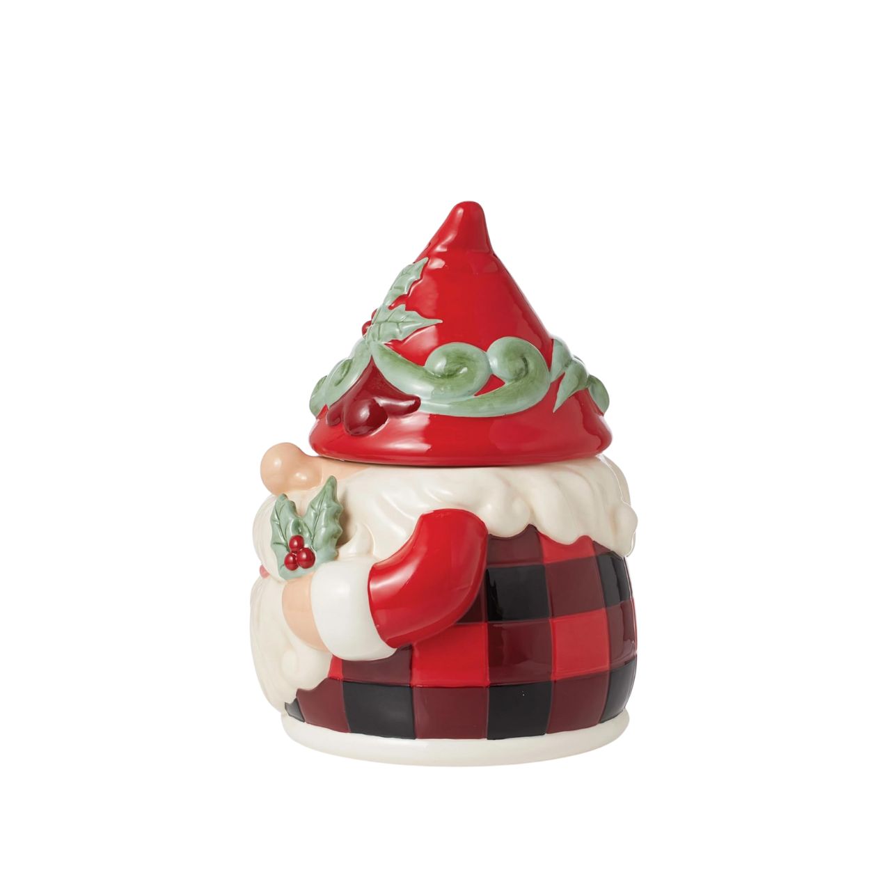 No one knows gnomes like Jim Shore! Creating yet another gorgeous guardian, Jim Shore has put a playful spin on Christmas. This Holiday Glen holiday gnome doubles as a cookie stash jar and features a gnome who may or may not want to steal your cookies.