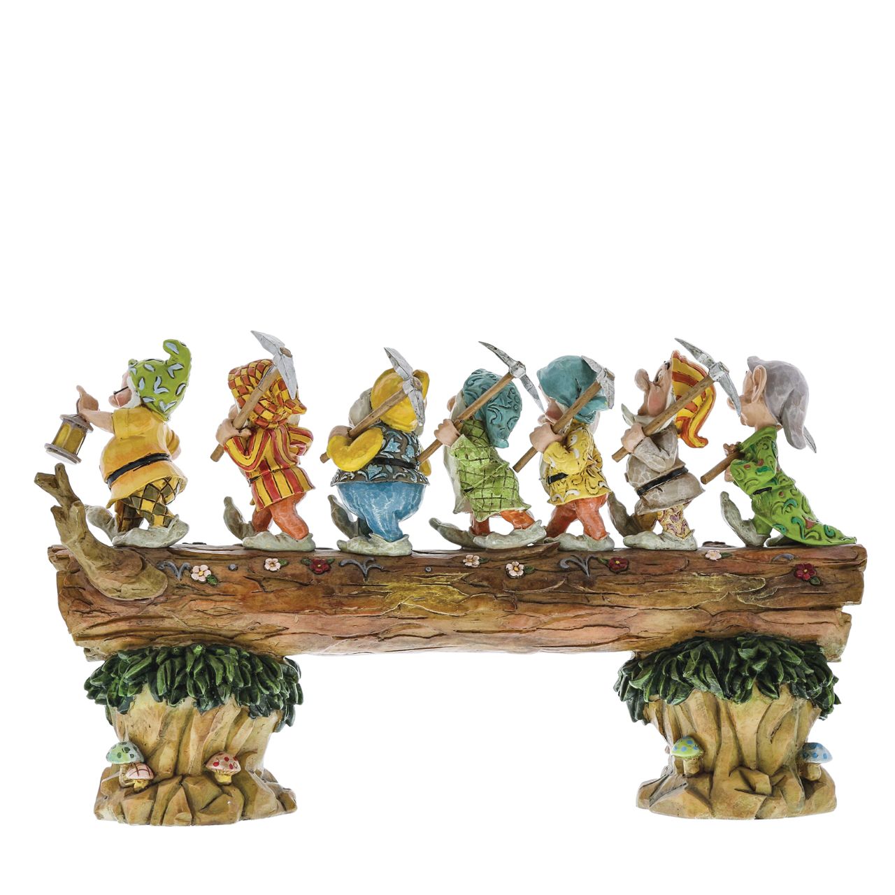 Disney Traditions Homeward Bound Seven Dwarfs Figurine  Homeward Bound captures a very memorable scene from the classic Snow White animation; the lovable 7 Dwarfs return home to find an unexpected house guest: a sleeping Princess.