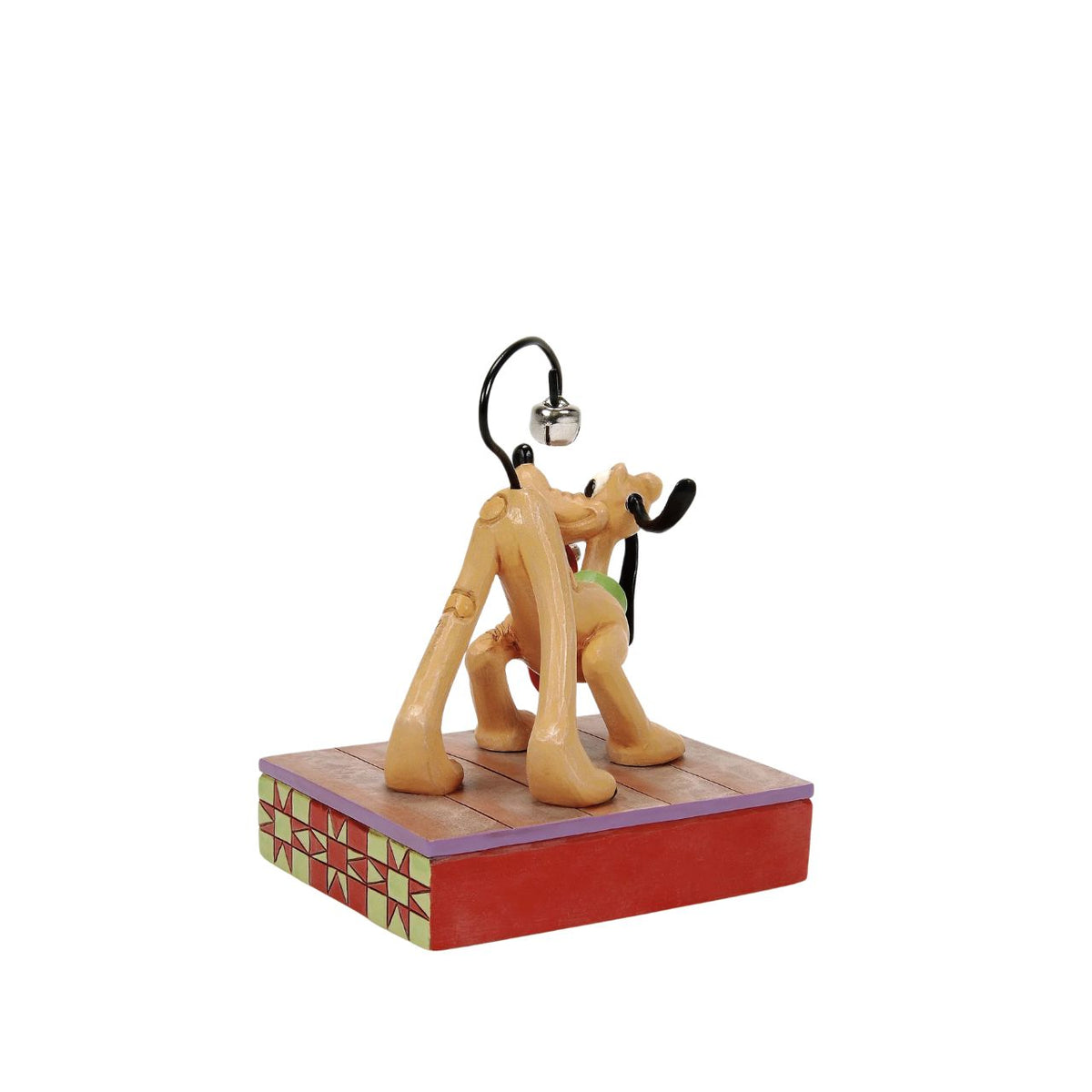 Celebrate Pluto's 95th anniversary with this enchanting Jim Shore scene, where Pluto conducts his own symphony of jingle bells, shaking a bell adorned collar and using his tail as an instrument.