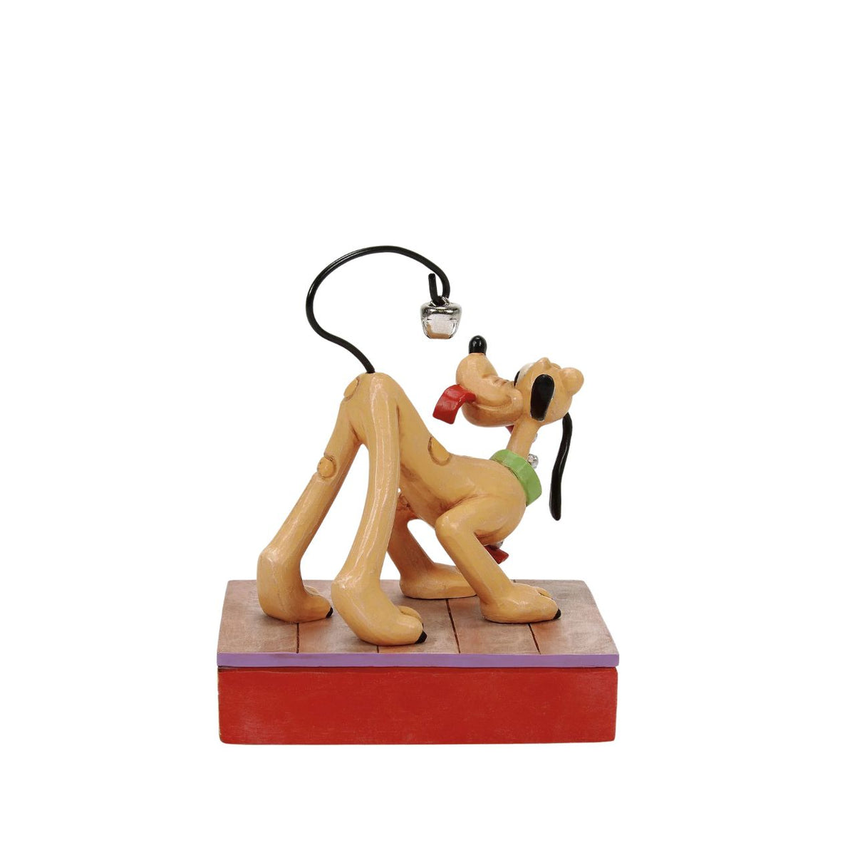 Celebrate Pluto's 95th anniversary with this enchanting Jim Shore scene, where Pluto conducts his own symphony of jingle bells, shaking a bell adorned collar and using his tail as an instrument.