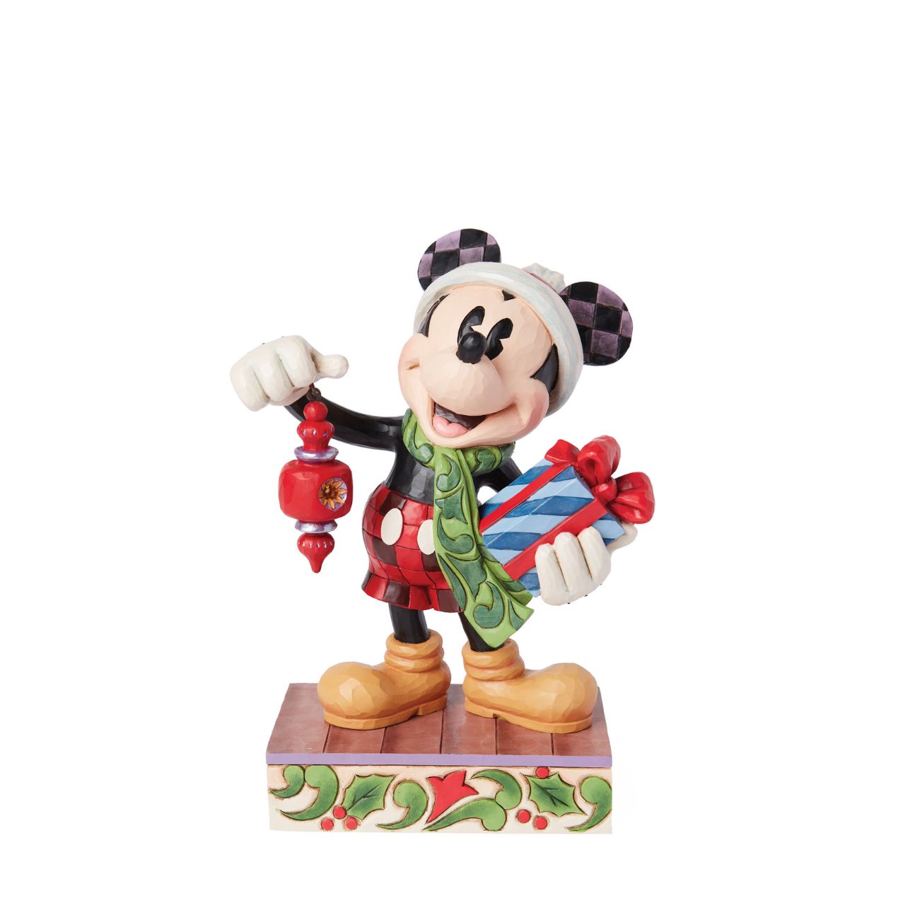 Produced in limited quantities especially for the 2024 World Wide Christmas Event, this piece is perfect for kicking off Christmas early. Featuring the iconic Mickey Mouse with a hanging ornament dangling from his hand and a festive Santa hat upon his head, this is the perfect addition to any Disney Collection.