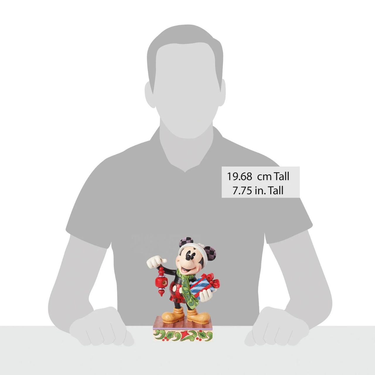 Produced in limited quantities especially for the 2024 World Wide Christmas Event, this piece is perfect for kicking off Christmas early. Featuring the iconic Mickey Mouse with a hanging ornament dangling from his hand and a festive Santa hat upon his head, this is the perfect addition to any Disney Collection.