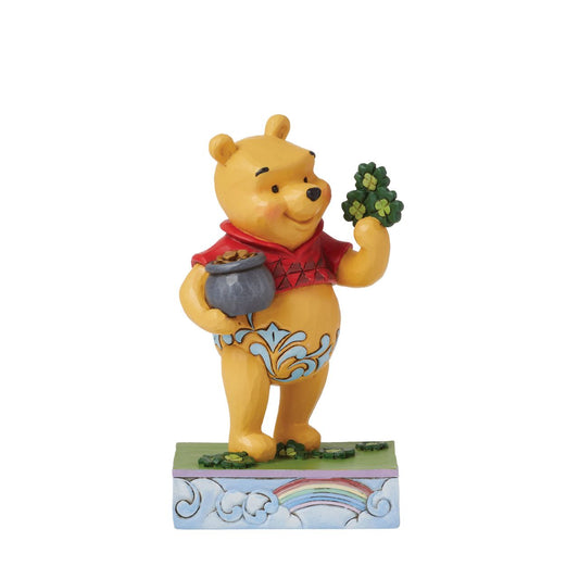 Disney's Winne the Pooh has an abundance of luck with his four-leaf clover. This cute piece if from the Disney Traditions collection by Jim Shore and is hand carved and painted before being packaged in a fully branded gift box.