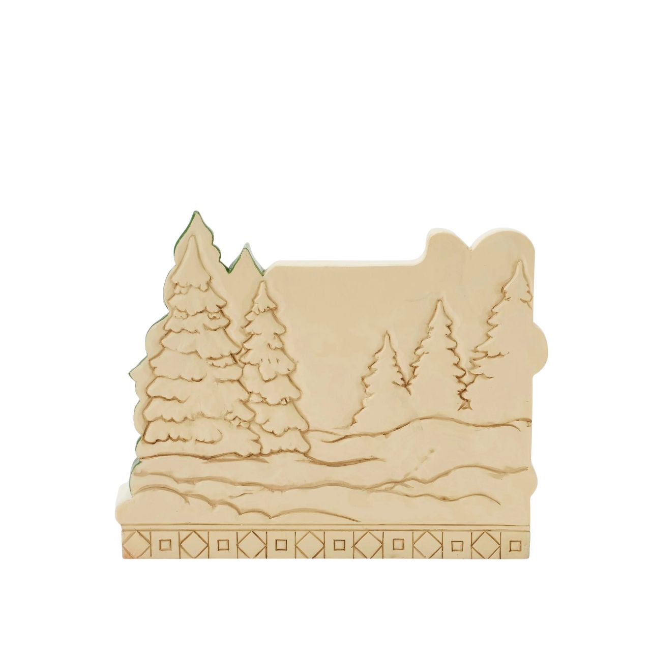 This festive Christmas at the Lodge Jim Shore holiday sign cheerfully reads "Merry Christmas" in curly, joyful script. Featuring decorated pine trees, a red and green sled on freshly fallen snow, this inviting piece brings holiday warmth and wishes every year.