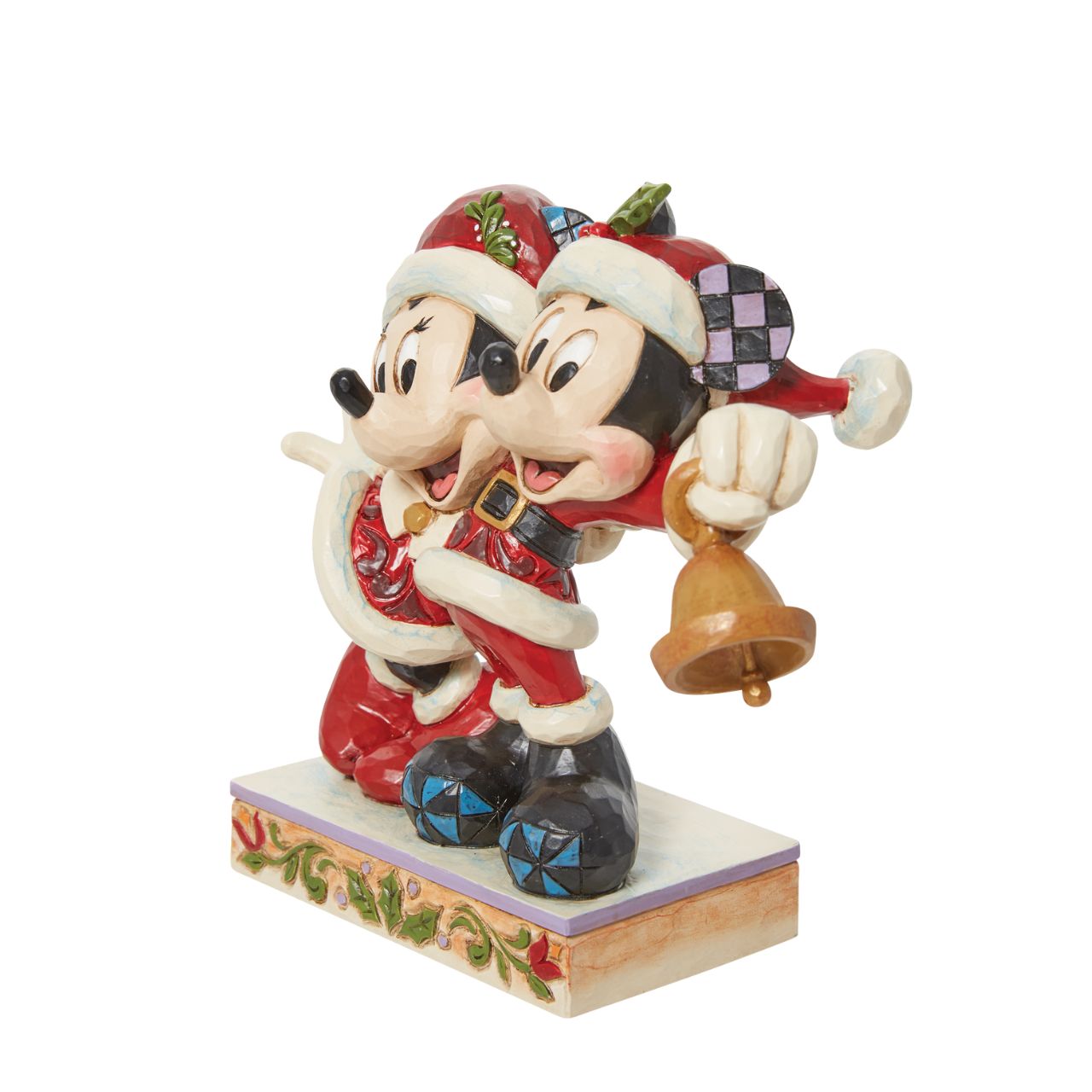 Disney Mickey & Minnie Mouse Santa Figurine by Jim Shore  Featuring the iconic couple, Mickey & Minnie Mouse, this festive figurine is the perfect gift for any Disney Fan. Designed by award winning artist Jim Shore, this Christmas inspired piece shows Mickey & Minnie channelling Santa and dressing up as Mr & Mrs Claus.