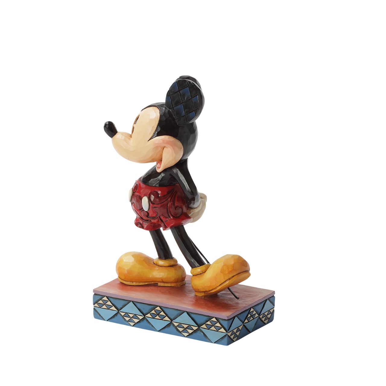 Disney Showcase The Original - Mickey Mouse Personality Pose  It all started with a Mouse...this figurine features Classic Mickey in his well known classic pose. Designed by award winning artist and sculptor, Jim Shore for the Disney Traditions brand. Made from cast stone.
