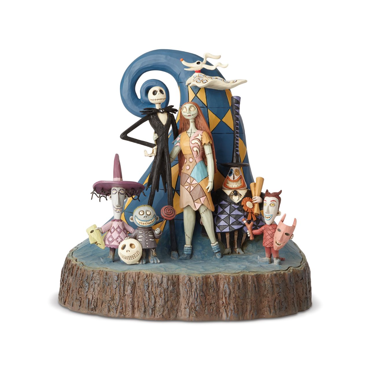 What a Wonderful Nightmare Nightmare Before Christmas  Jack, Sally and the ghoulish residents of Halloween Town gather by Spiral Hill to greet you into their eerie world. Jim Shore's Carved by Heart design is a Nightmare Before Christmas fan's dream come true and is the perfect, spooky addition to your collection.