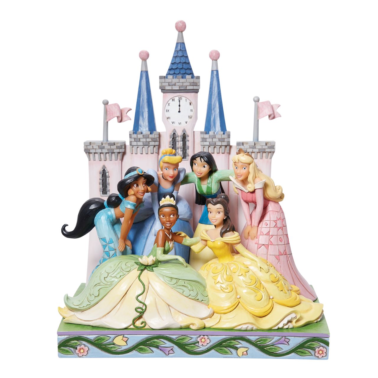 Featuring beloved Disney Princesses such as Jasmine, Belle, Tiana, Cinderella, Mulan and Aurora, this is the perfect gift for any super-fan. Designed by award winning artist Jim Shore, hand crafted using high quality cast stone and hand painted.