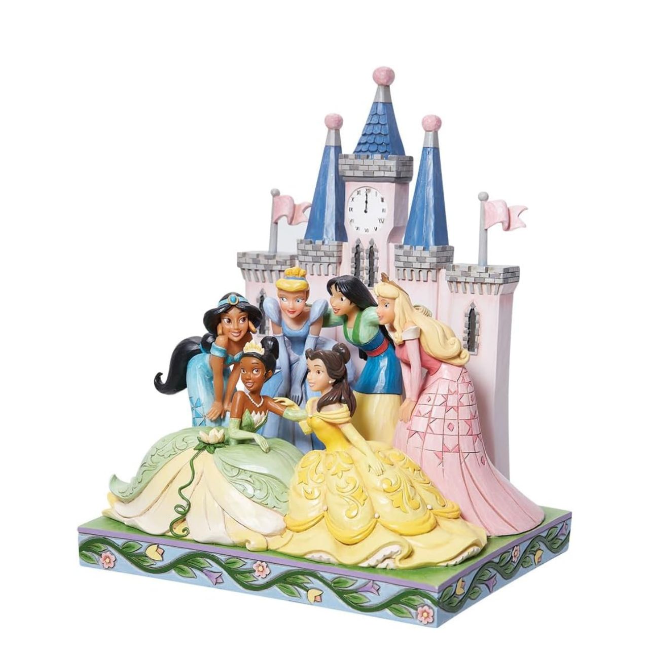 Featuring beloved Disney Princesses such as Jasmine, Belle, Tiana, Cinderella, Mulan and Aurora, this is the perfect gift for any super-fan. Designed by award winning artist Jim Shore, hand crafted using high quality cast stone and hand painted.