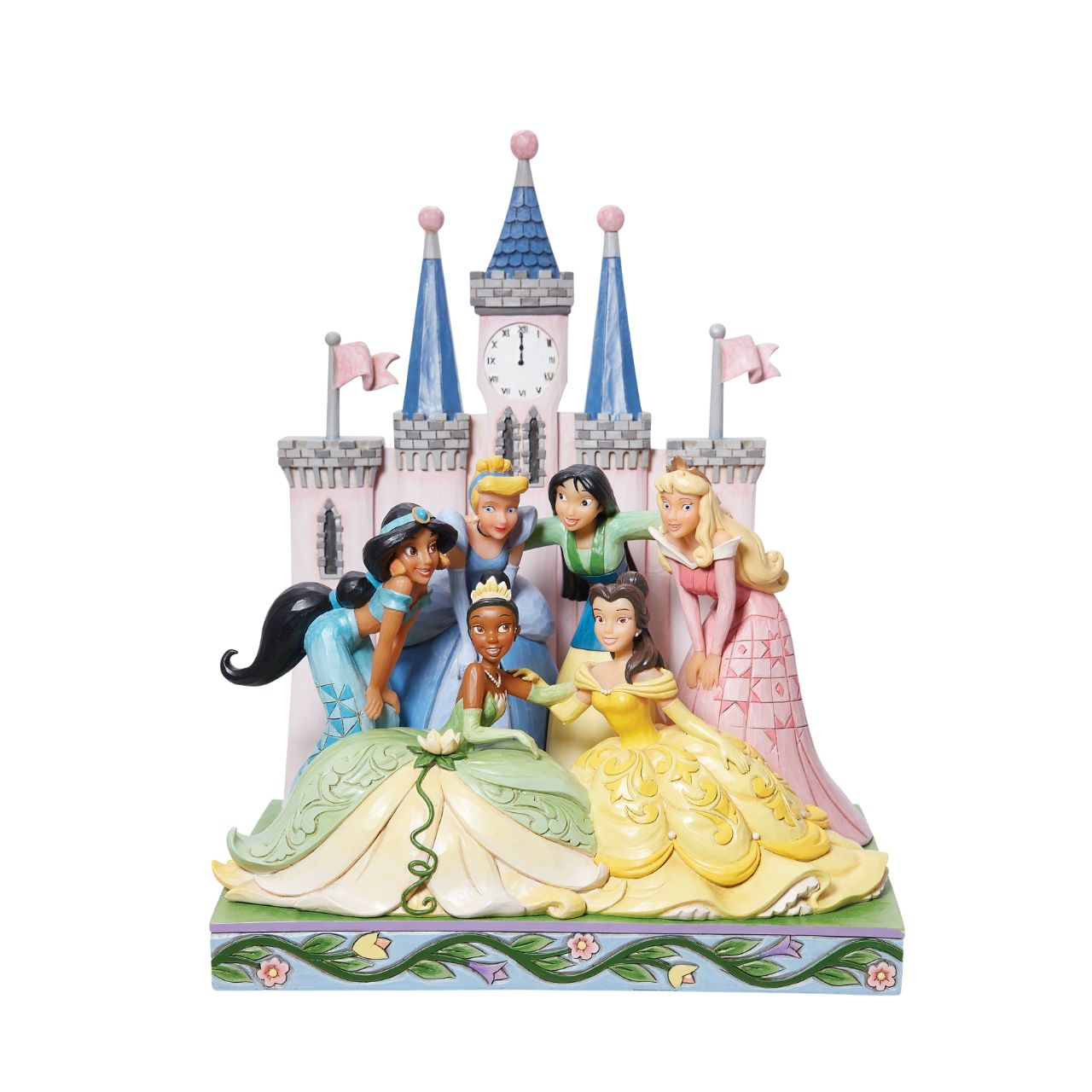 Featuring beloved Disney Princesses such as Jasmine, Belle, Tiana, Cinderella, Mulan and Aurora, this is the perfect gift for any super-fan. Designed by award winning artist Jim Shore, hand crafted using high quality cast stone and hand painted.