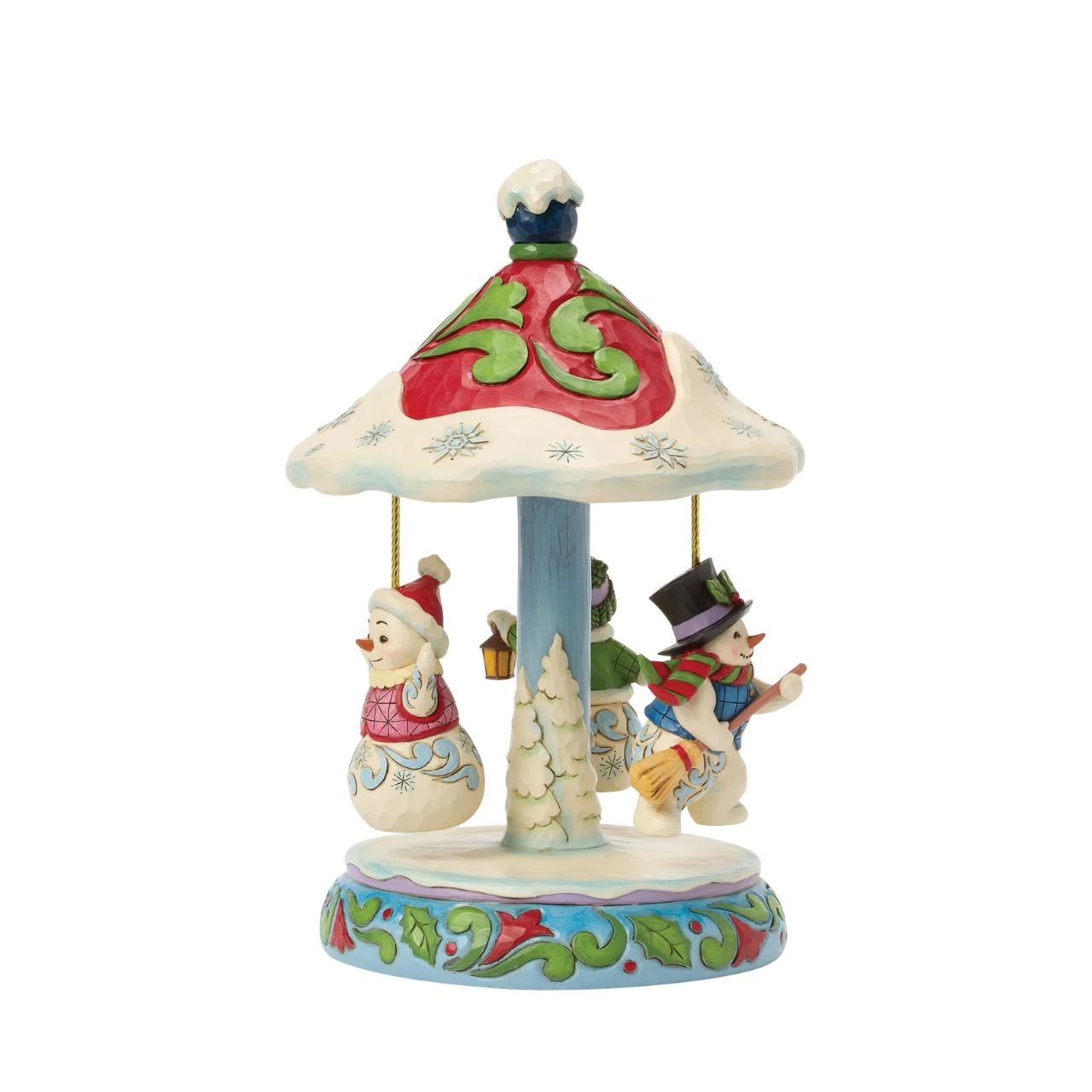Bring festive fun to your Christmas display with this enchanting Snowman Carousel from Jim Shore's Heartwood Creek collection. A delightful gathering of cheerful snowmen twirl around a beautifully detailed carousel, capturing the joy and magic of winter.